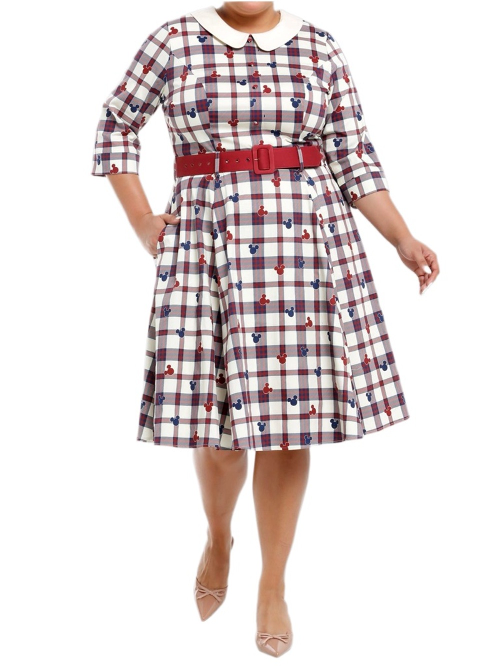 Disney Mickey Mouse Plaid Retro Dress